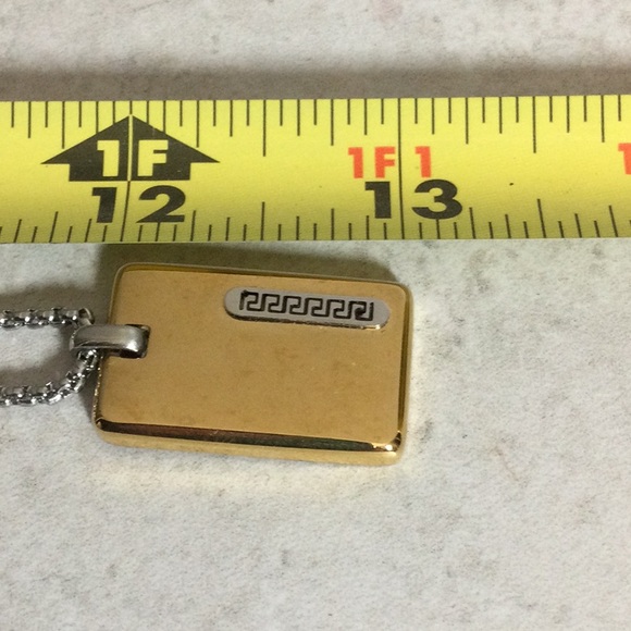 NWT Silver link chain with gold Greek emblem pendant - Picture 6 of 6